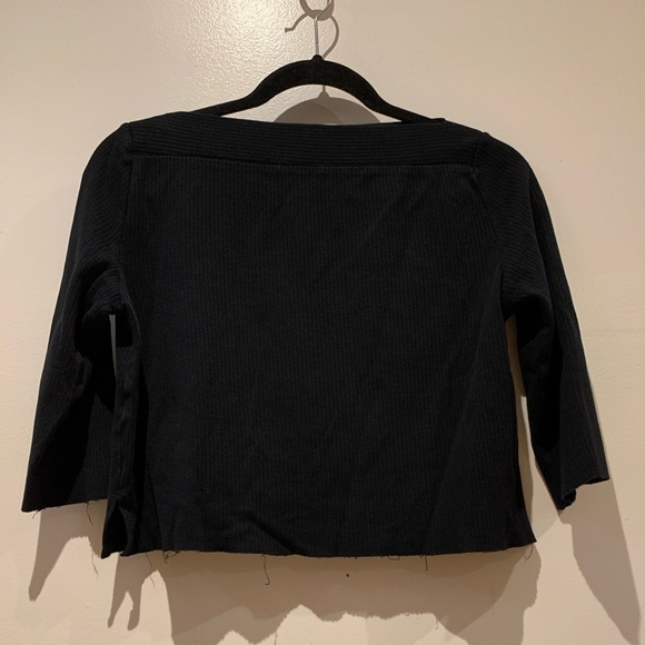 Zara Raw Hem Boatneck Tee - Size S - Picture 2 of 3